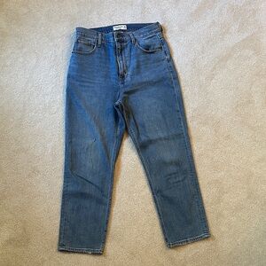 Women’s Abercrombie & Fitch Curve Love Ankle Straight Leg Blue Jeans